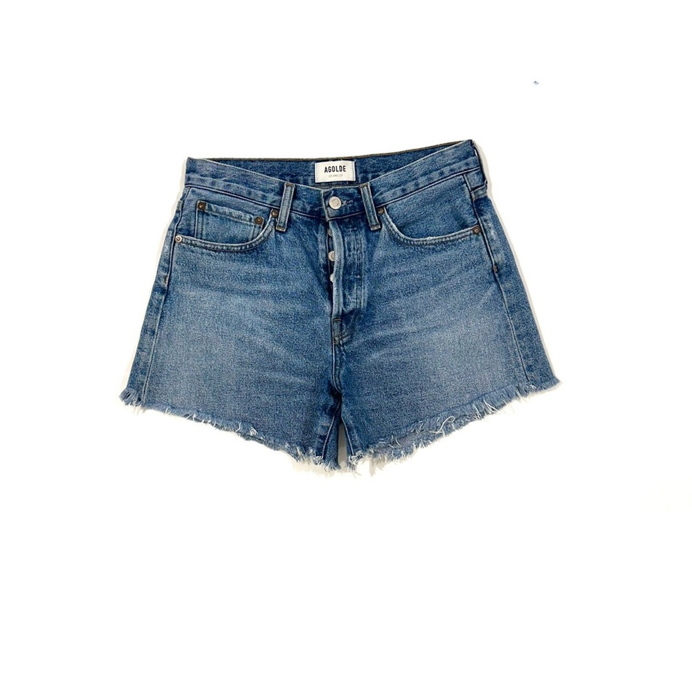 Agolde Parker Long Denim Cutoff Shorts Size 26